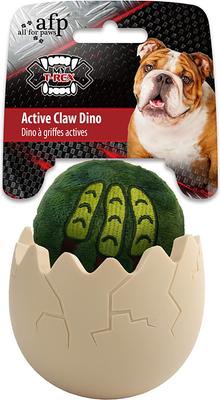 Show full view: allforpaws My T-Rex Active Claw Dino Dog Chew Toy, Multicolor, 3.1 x 3.1 x 4-in slide 4 of 5