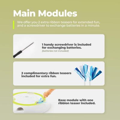 Show full view: allforpaws Wack ‘A’ Preyr Interactive Motion Cat Toy, Green, 10.6 x 10.6 x 2.1-in slide 3 of 10