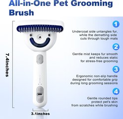 Pawward 3-in-1 Dual Sided Pet Dog & Cat Spray Brush slide 2 of 7