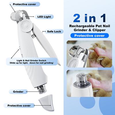 Show full view: Pawward 2-in-1 LED Light Dog & Cat Nail Clipper & Grinder slide 2 of 8