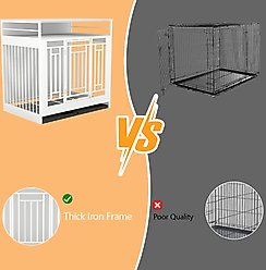 Yafylly 43.3-Inch Chew-Proof Decorative Dog House with Storage Shelf, Large, White slide 2 of 8