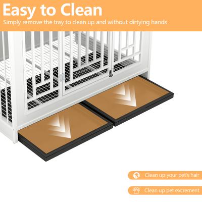 Show full view: Yafylly 43.3-Inch Chew-Proof Decorative Dog House with Storage Shelf, Large, White slide 5 of 8