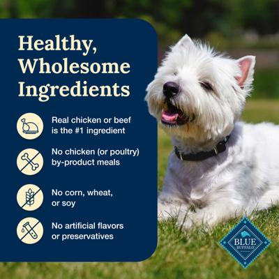 Show full view: Blue Buffalo Delectables Chicken & Beef Dinner Variety Pack Grain-Free Wet Dog Food Topper, 3-oz pouch, bundle of 24  slide 8 of 11