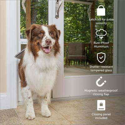 Show full view: PetSafe Sliding 80 11/16-in Glass Pet Door, White, Large slide 3 of 12