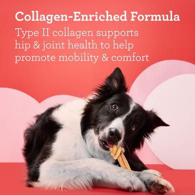 Show full view: DreamBone CollaYUMS Knots Plus Collagen Chicken & Peanut Butter Flavor Rawhide Free Dog Chews, 14 count slide 6 of 12