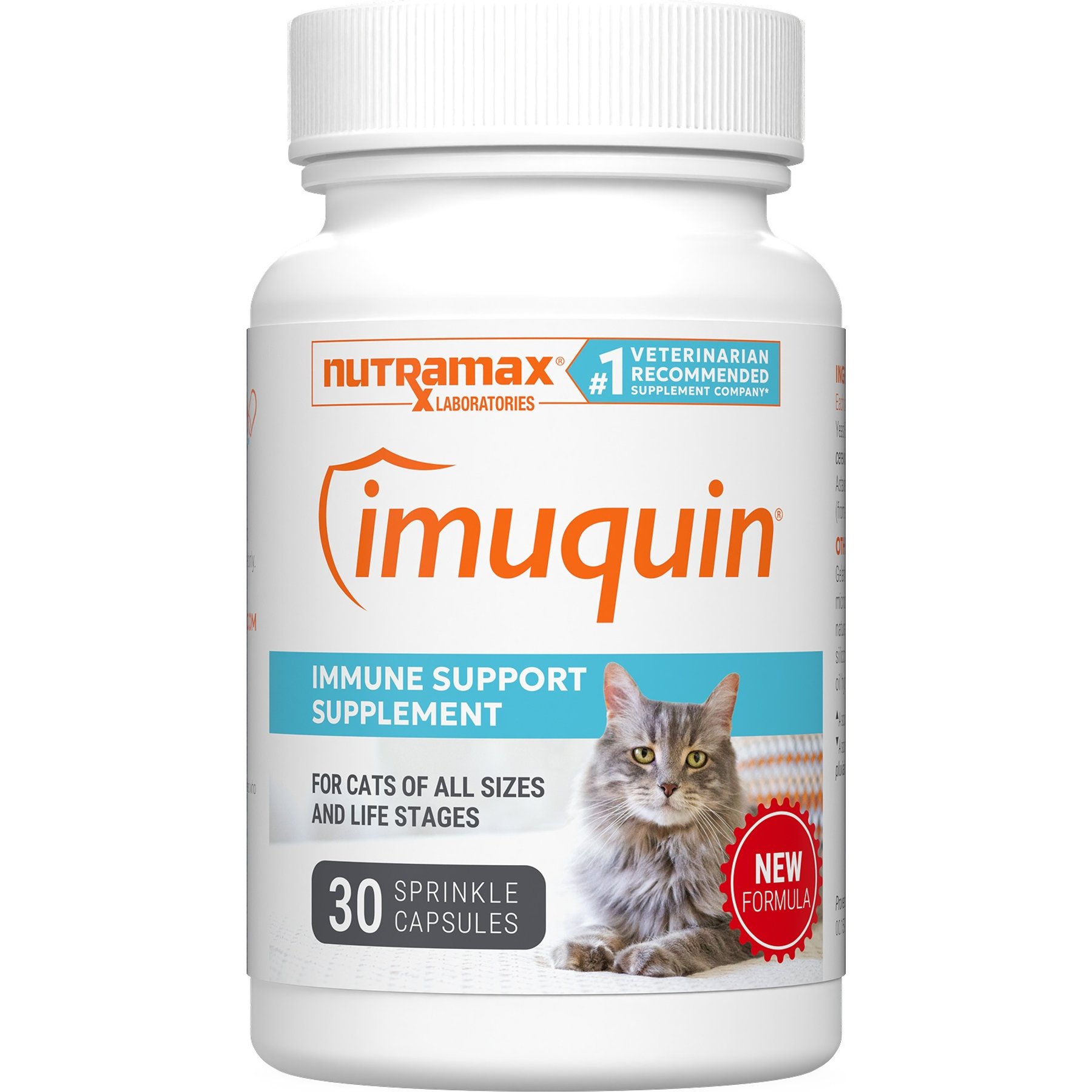 Nutramax Imuquin Immune Support Capsule Supplement for Cats, 30 count