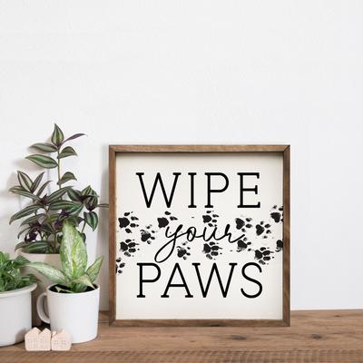 Show full view: Kendrick Wipe Your Paws Wall Décor, White, 8 x 8-in slide 2 of 3