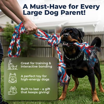 Show full view: Pacific Pups Rescue 3 Knots Tough Dog Rope Tug Toy, Large, 1 count, Red slide 2 of 9