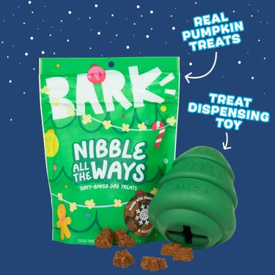 Show full view: BARK O' Christmas Tree Treat Dispensing Dog Chew Toy, Green slide 3 of 8