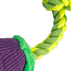 PAWTY TOYS Eggplant Tug Rope Squeaky Plush Dog Toy slide 2 of 5