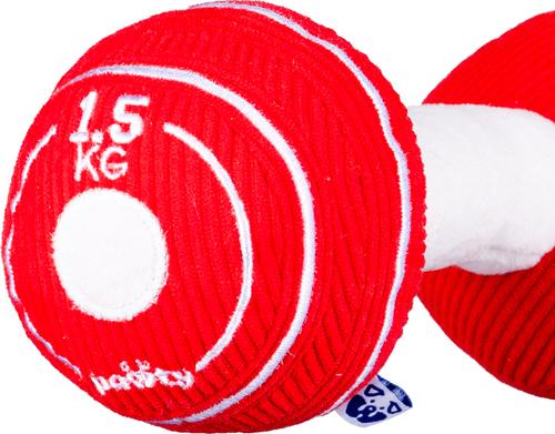 Show full view: PAWTY TOYS Dumbbell Tug Rope Squeaky Plush Dog Toy slide 4 of 5