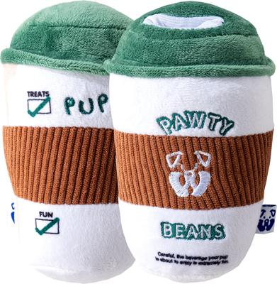 Show full view: PAWTY TOYS Coffee Squeaky Plush Dog Toy slide 3 of 6