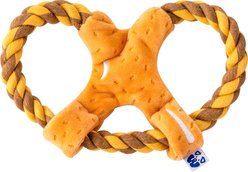 PAWTY TOYS Baguette & Pretzel Bread Snuffle with Treat Slots Squeaky Plush Dog Toy slide 2 of 5