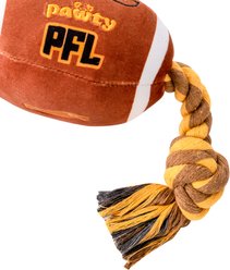 PAWTY TOYS Football Tug Rope with Treat Slot Squeaky Plush Dog Toy slide 2 of 5
