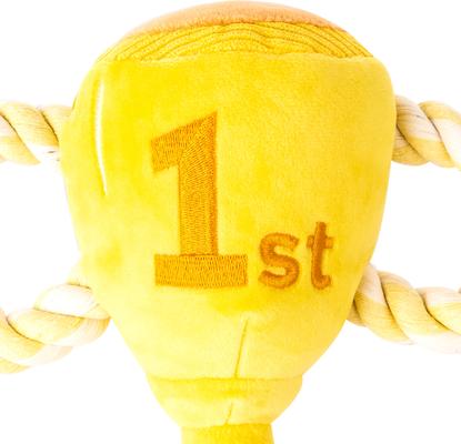 Show full view: PAWTY TOYS Trophy Tug Rope Squeaky Plush Dog Toy slide 3 of 5