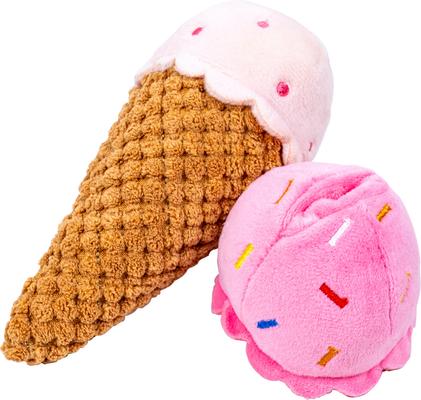 Show full view: PAWTY TOYS Ice Cream Detachable with Treat Slot Squeaky Plush Dog Toy slide 2 of 5