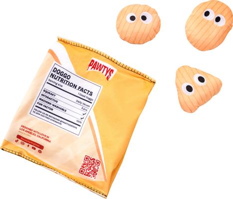 Show full view: PAWTY TOYS Pawtato Chips Snuffle Treat Slot Crinkle Plush Dog Toy slide 3 of 5