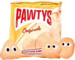 PAWTY TOYS Pawtato Chips Snuffle Treat Slot Crinkle Plush Dog Toy