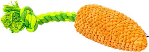 Show full view: PAWTY TOYS Carrot Tug Rope Squeaky Plush Dog Toy slide 4 of 6