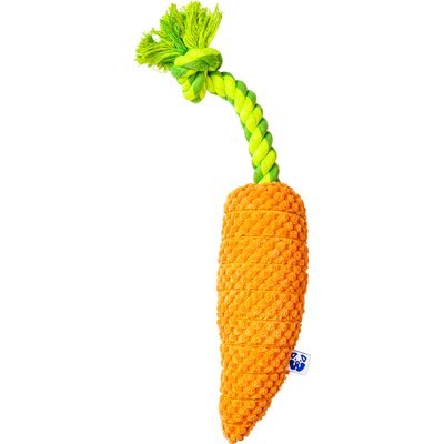 PAWTY TOYS PAWTY TOYS Carrot Tug Rope Squeaky Plush Dog Toy