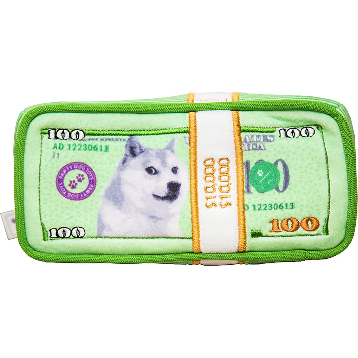 PAWTY TOYS Cash Is King Squeaky Plush Dog Toy