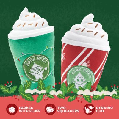 Show full view: BARK Christmas Fa-la-la-la Lattes Squeaky Plush Dog Toy, Multi-color slide 4 of 7