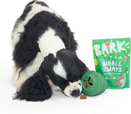 Show full view: BARK O' Christmas Tree Treat Dispensing Dog Chew Toy, Green slide 6 of 8