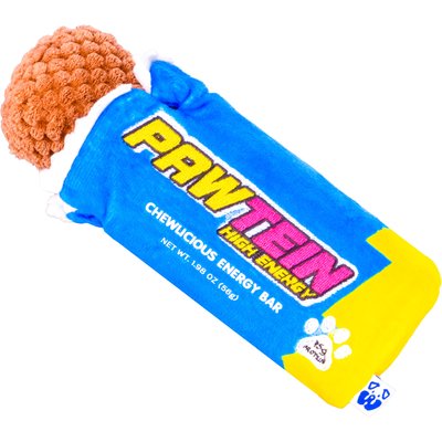PAWTY TOYS PAWTY TOYS Pawtein Bar with Treat Slot Snuffle Squeaky Plush Dog Toy