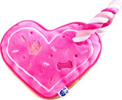 PAWTY TOYS Love Heart with Tug Rope Plush Dog Toy