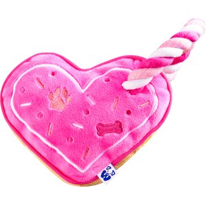 PAWTY TOYS Love Heart with Tug Rope Plush Dog Toy