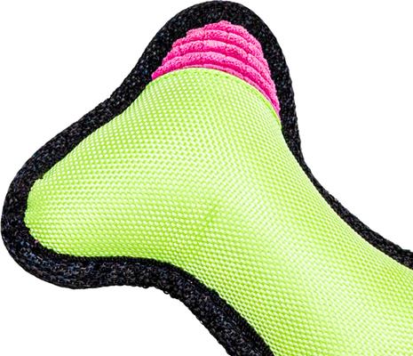 Show full view: PAWTY TOYS Bone Tug Chew Dog Toy, Pink/Green slide 2 of 3