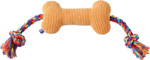 Show full view: PAWTY TOYS Love Bone with Tug Rope Plush Dog Toy slide 2 of 5
