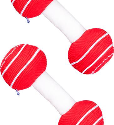 Show full view: PAWTY TOYS Dumbbell Tug Rope Squeaky Plush Dog Toy slide 5 of 5