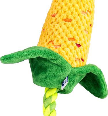 Show full view: PAWTY TOYS Corn Tug Rope Crinkle Squeaky Plush Dog Toy slide 4 of 5