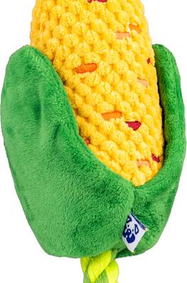Show full view: PAWTY TOYS Corn Tug Rope Crinkle Squeaky Plush Dog Toy slide 3 of 5