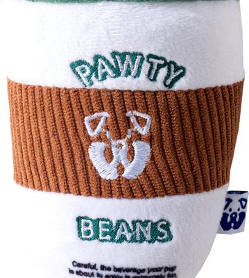 Show full view: PAWTY TOYS Coffee Squeaky Plush Dog Toy slide 4 of 6