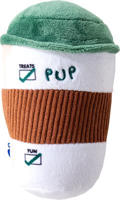Show full view: PAWTY TOYS Coffee Squeaky Plush Dog Toy slide 2 of 6