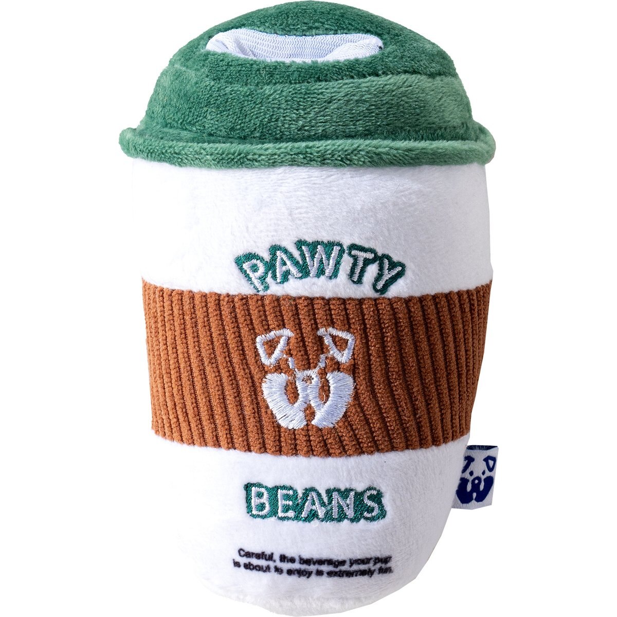 PAWTY TOYS Coffee Squeaky Plush Dog Toy