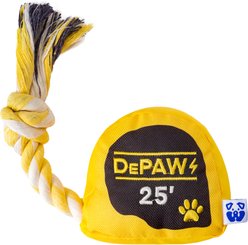 PAWTY TOYS Tape Measurer with Tug Rope Nylon Squeaky Dog Toy