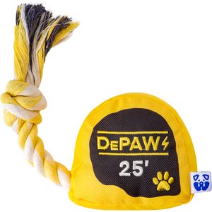 PAWTY TOYS Tape Measurer with Tug Rope Nylon Squeaky Dog Toy