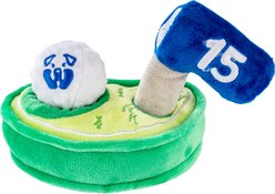 PAWTY TOYS Golf Hole In One Green with Squeaky Bouncy Ball Dog Toy