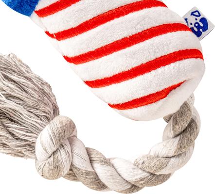 Show full view: PAWTY TOYS Fireworks Tug Rope Squeaky Plush Dog Toy slide 4 of 5