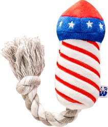 PAWTY TOYS Fireworks Tug Rope Squeaky Plush Dog Toy