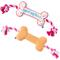 Show in main carousel: PAWTY TOYS Birthday Bone Tug Rope Squeaky Plush Dog Toy, White/Pink slide 3 of 4