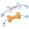 Show in main carousel: PAWTY TOYS Birthday Bone Tug Rope Squeaky Plush Dog Toy, White/Blue slide 2 of 5