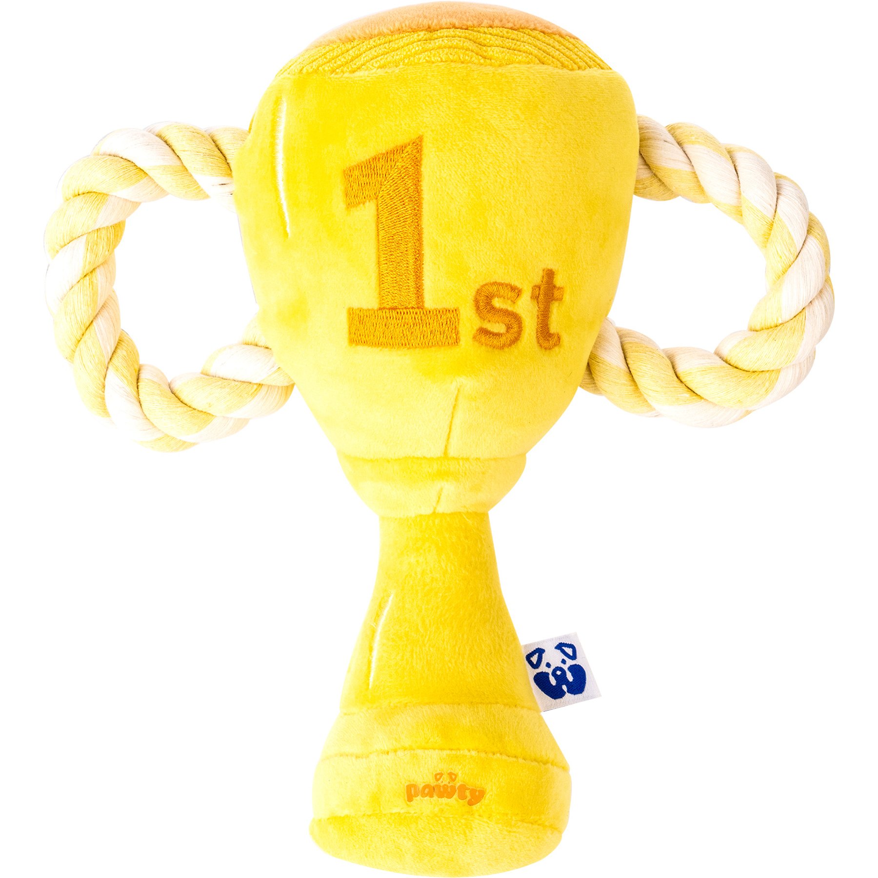 PAWTY TOYS Trophy Tug Rope Squeaky Plush Dog Toy