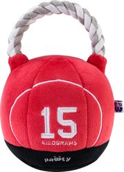 PAWTY TOYS Kettlebell Tug Rope Squeaky Plush Dog Toy