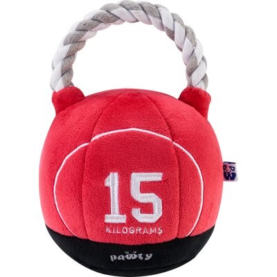 PAWTY TOYS PAWTY TOYS Kettlebell Tug Rope Squeaky Plush Dog Toy