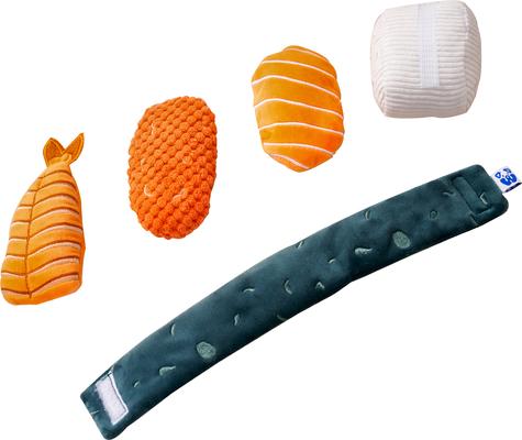 Show full view: PAWTY TOYS Sushi Set Crinkle Squeaky Plush Dog Toy slide 3 of 9