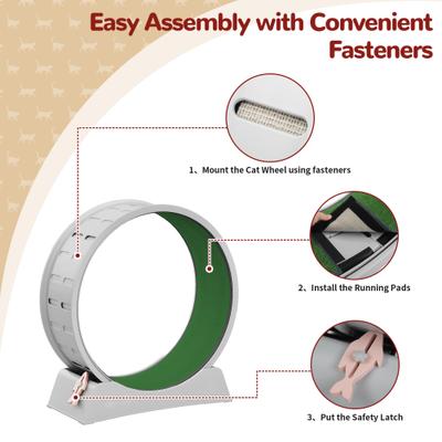Show full view: Coziwow 29-in Exercise Running Wheel Cat Treadmill, Gray/Green slide 4 of 10